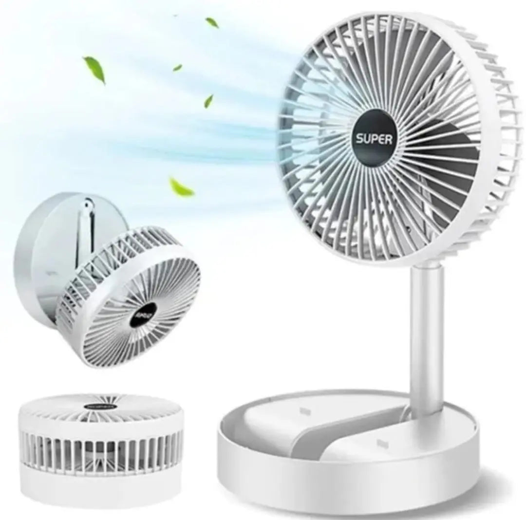 Rechargeable Portable Telescopic Folding Table Fan – 3-Speed Adjustable Desk Fan (Random Color) Daily Home